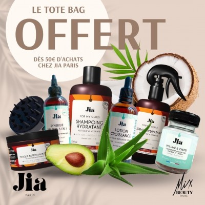 TOTE BAG JIA PARIS - Mix Beauty : Expert de la beauté noire et métisse et aussi pour cheveux afro, crépus, frisés, bouclés